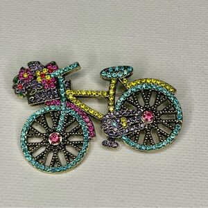 Multicolored‎ Jeweled Bicycle Brooch